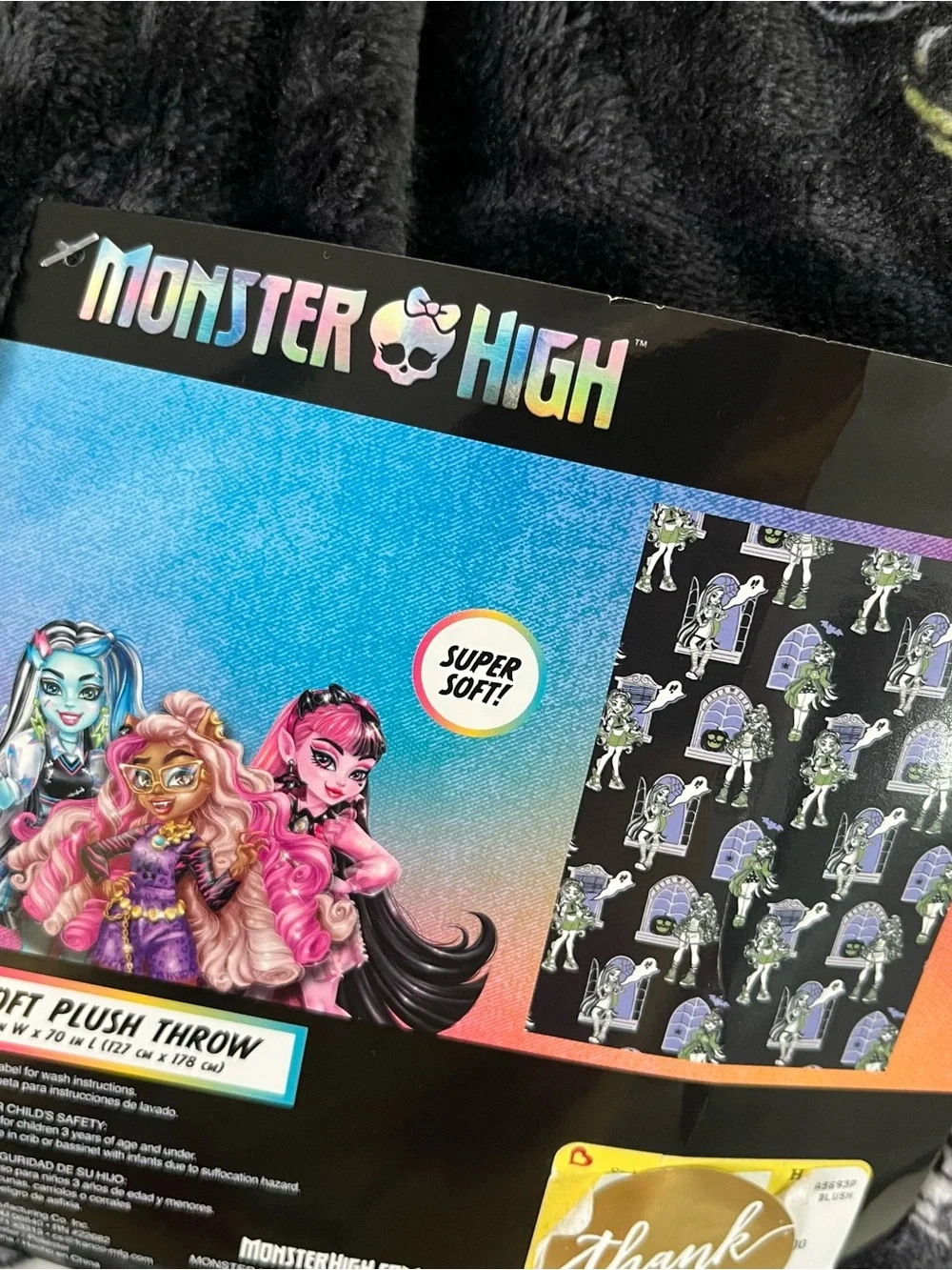 Monster High Halloween Soft Plush Throw 50” x 70”
